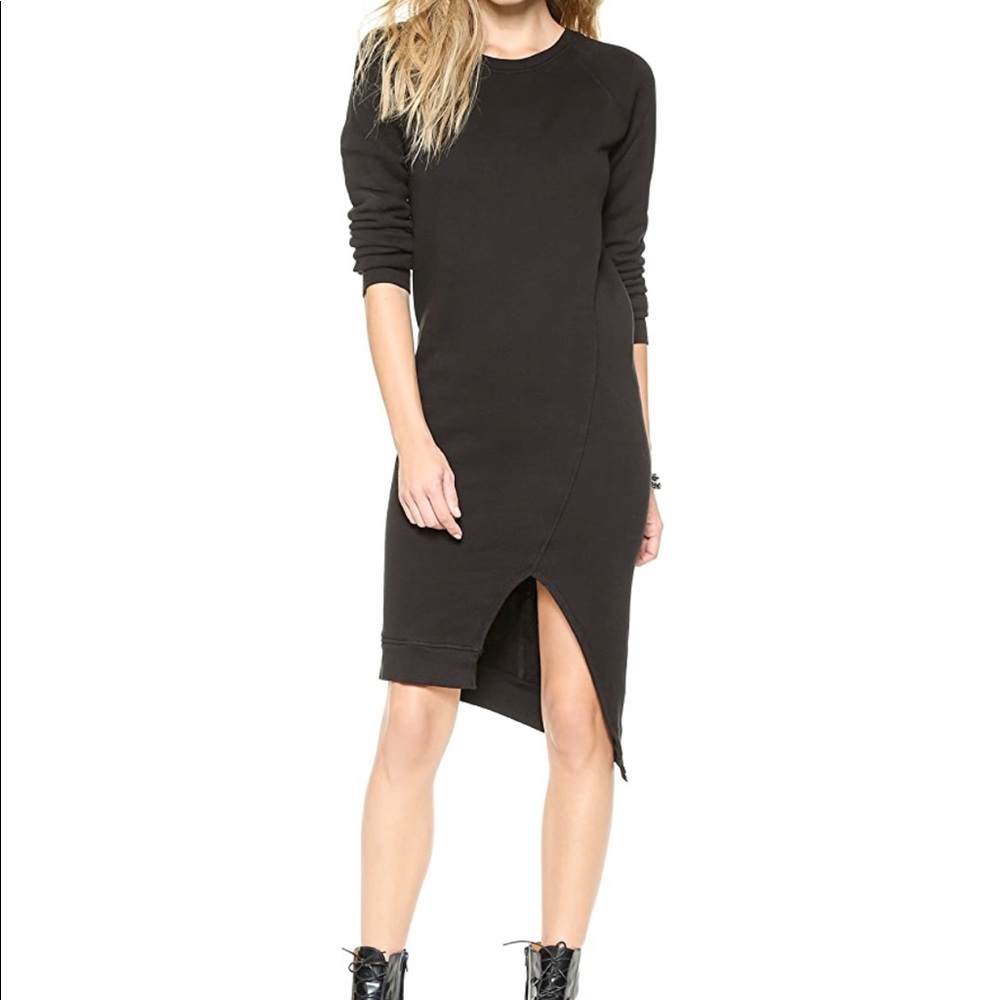 Oak Long Split Front Terry Dress